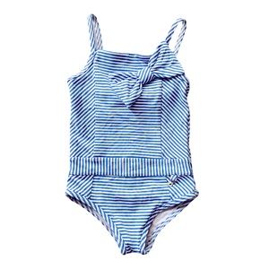 Baby Dior striped one piece with bow